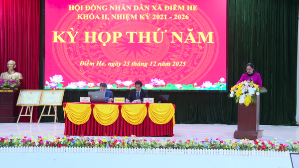 HỘI ĐỒNG NHÂN DÂN XÃ ĐIỀM HE  TỔ CHỨC THÀNH CÔNG KỲ HỌP THỨ 5  KHÓA II, NHIỆM KỲ 2021-2026