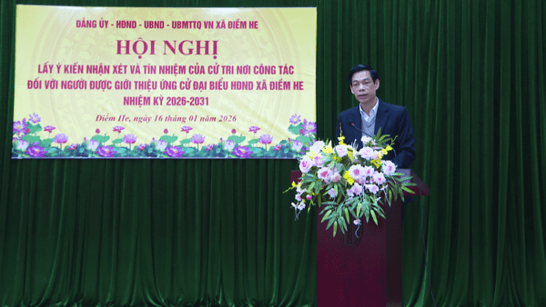 Đảng ủy xã Điềm He tổ chức hội nghị cử tri  nơi công tác, lấy ý kiến đối với người ứng cử đại biểu HĐND xã nhiệm kỳ 2026-2031
