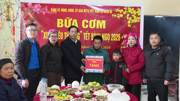 Xã Điềm He tổ chức chương trình “Bữa cơm Xuân yêu thương” nhân dịp Tết Nguyên đán Bính Ngọ năm 2026