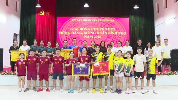 Xã Điềm He tổ chức giải bóng chuyền hơi mừng Đảng, mừng Xuân Bính Ngọ năm 2026