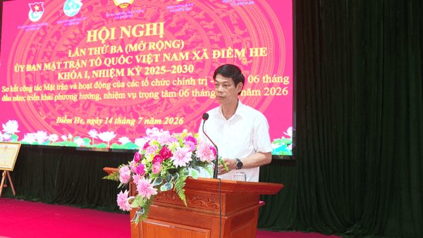 Xã Điềm He sơ kết công tác Mặt trận và các tổ chức chính trị - xã hội 6 tháng đầu năm 2026
