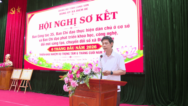 Đảng ủy xã Điềm He tổ chức sơ kết  Ban Công tác 35, Ban Chỉ đạo thực hiện dân chủ ở cơ sở và Ban chỉ đạo phát triển khoa học công nghệ, chuyển đổi số  6 tháng đầu năm 2026; triển khai nhiệm vụ trọng tâm 6 tháng cuối năm 2026