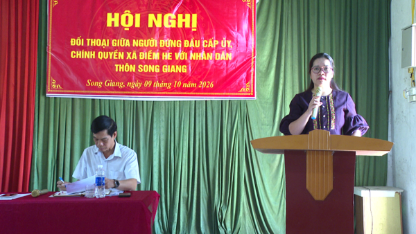 HỘI NGHỊ ĐỐI THOẠI TRỰC TIẾP GIỮA NGƯỜI ĐỨNG ĐẦU  CẤP ỦY, CHÍNH QUYỀN VỚI NHÂN DÂN THÔN SONG GIANG